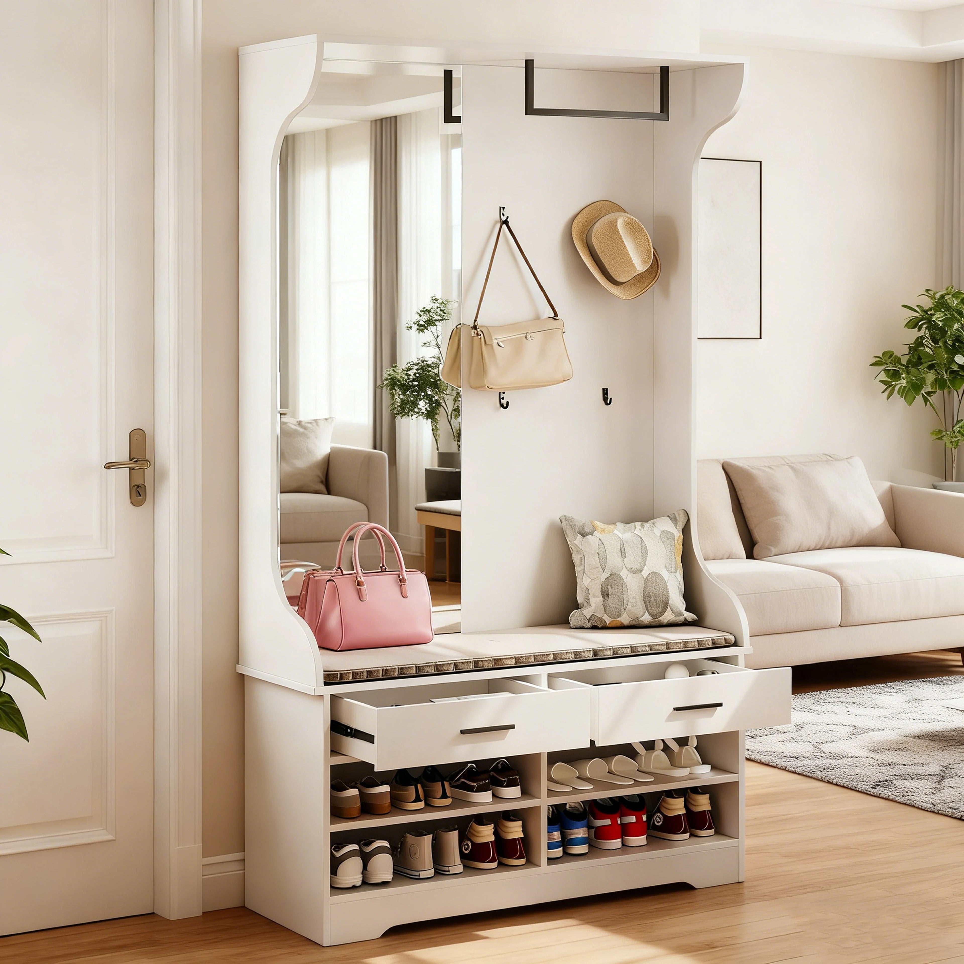 Porte manteau avec miroir