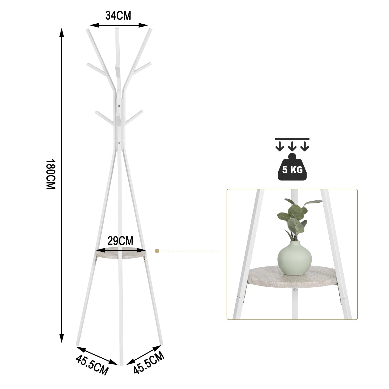 porte manteau sur pied blanc
