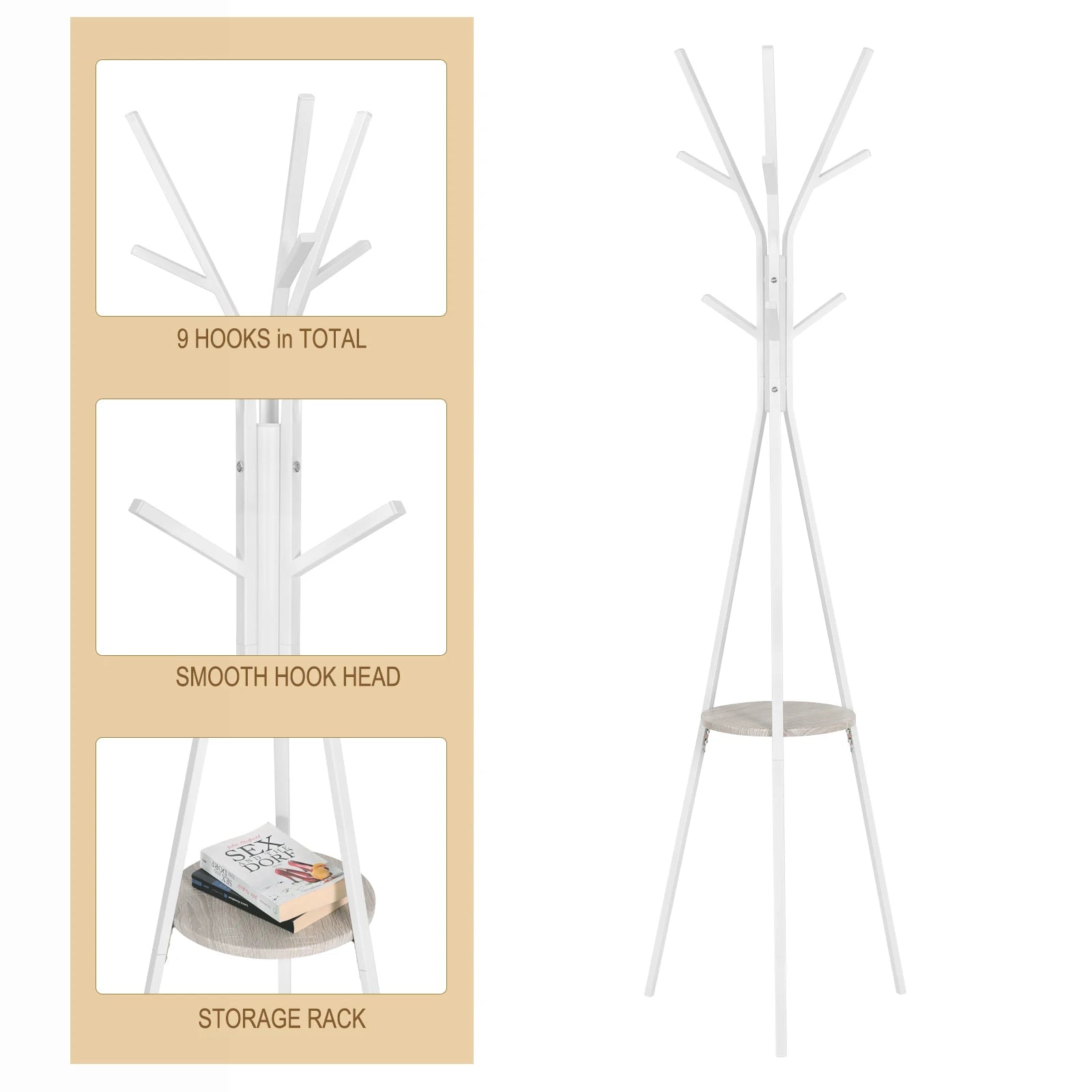 porte manteau sur pied blanc