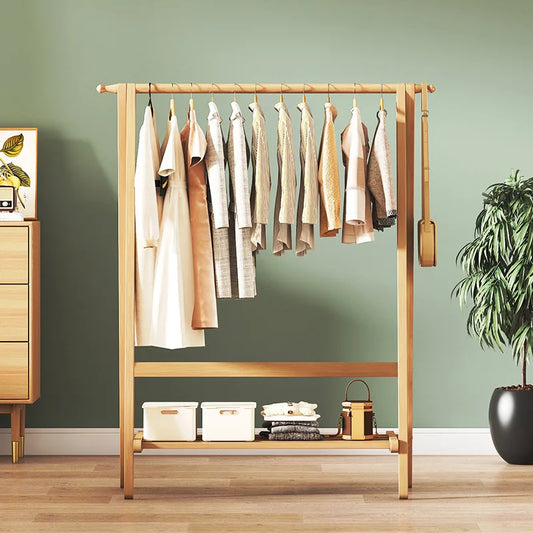 Portant vêtement bois