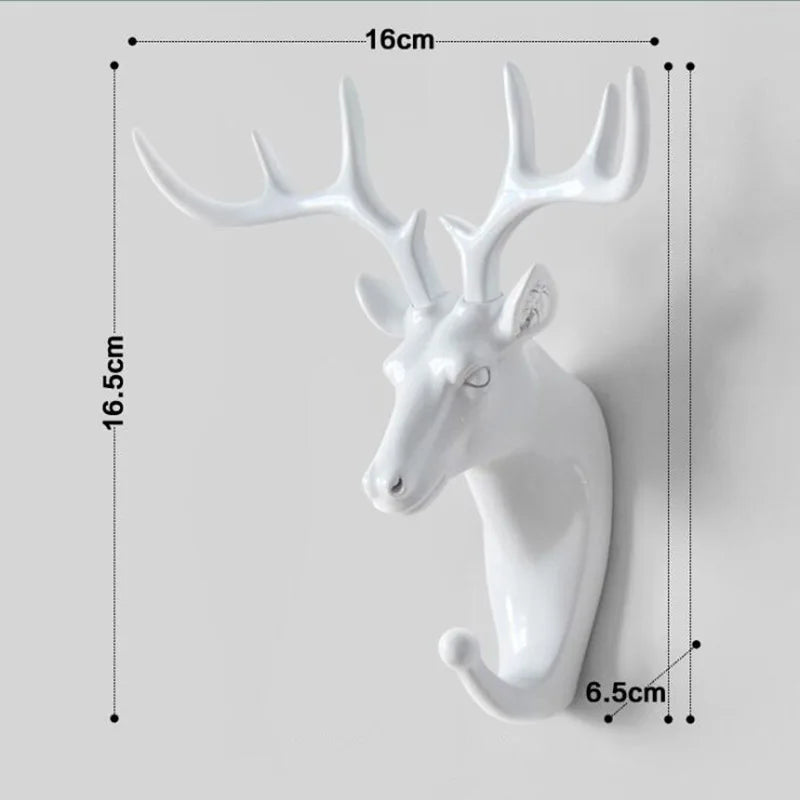 Porte manteau animaux cerf blanc