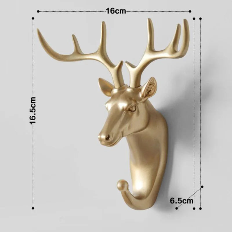Porte manteau animaux cerf doré
