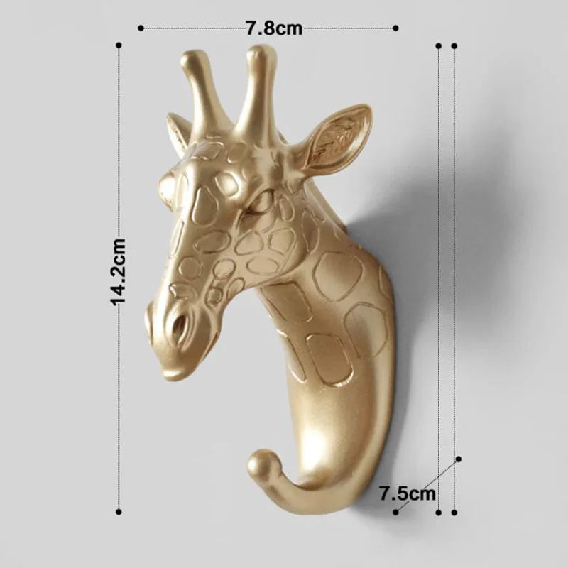 Porte manteau animaux girafe doré