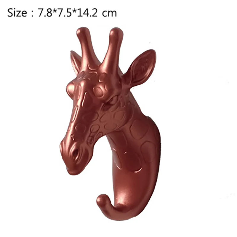 Porte manteau animaux girafe rouge