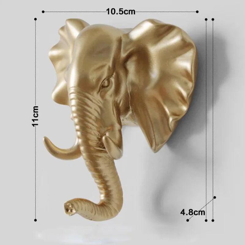 Porte manteau animaux éléphant doré