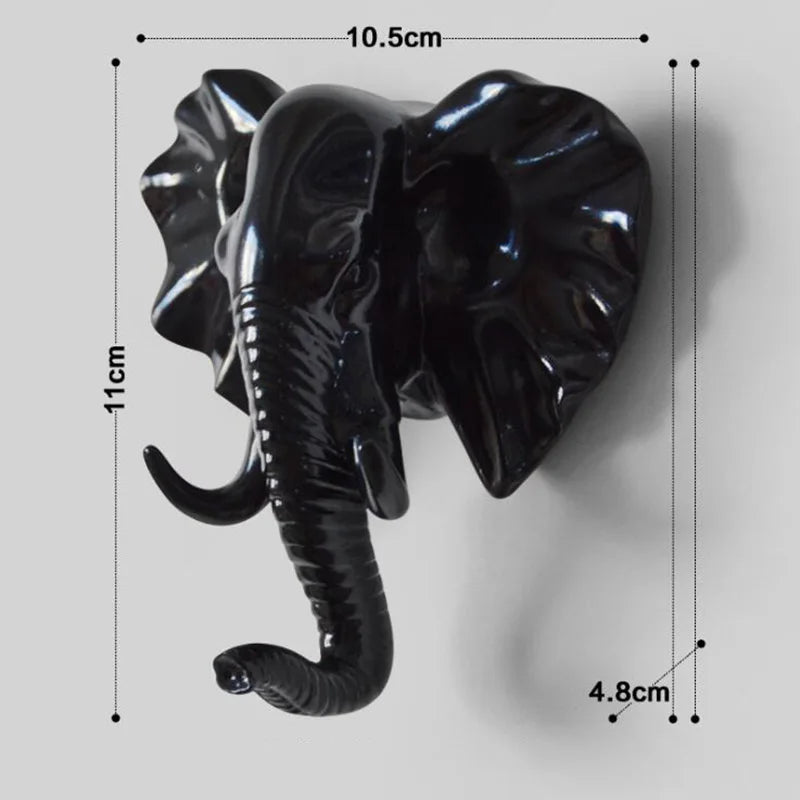 Porte manteau animaux éléphant noir