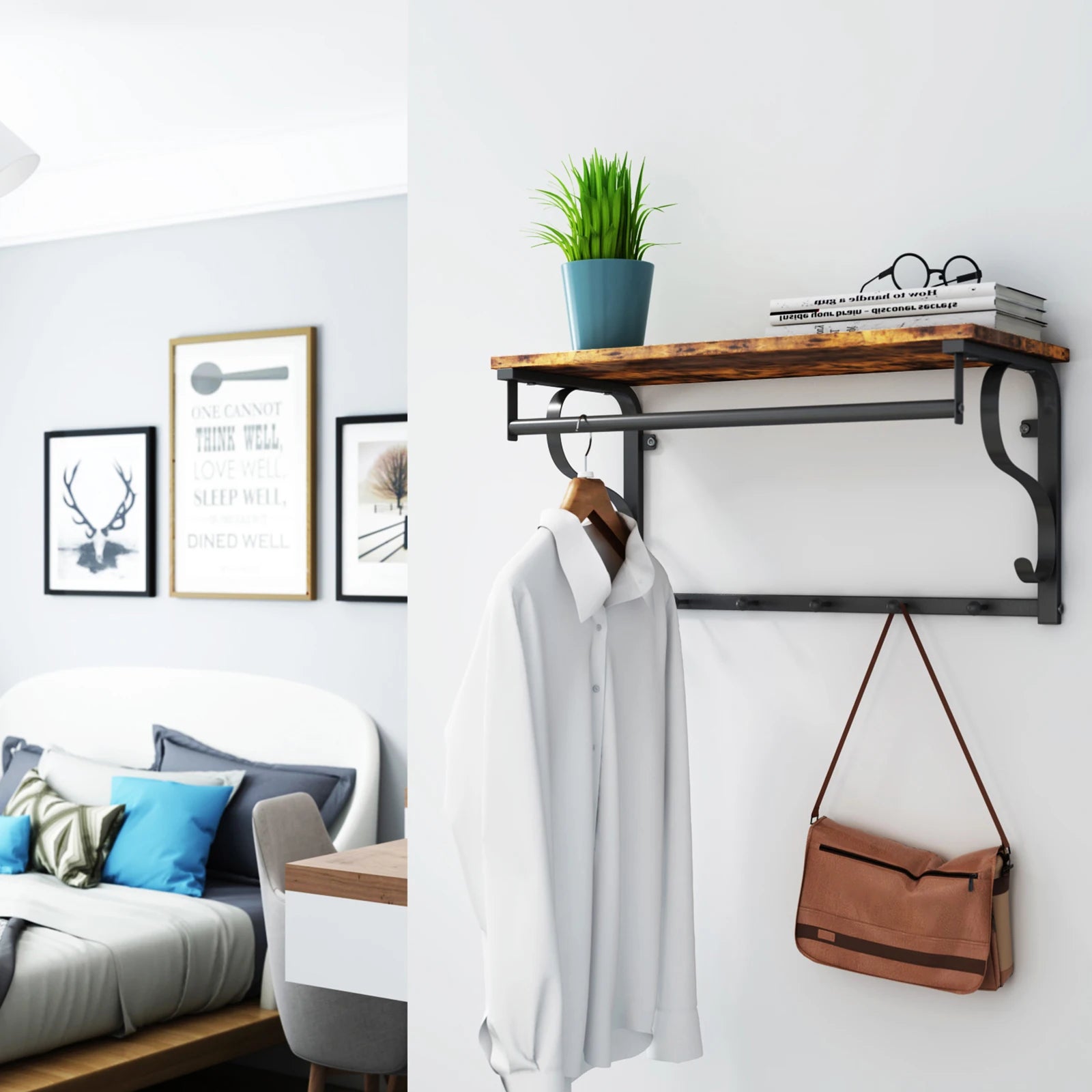 Porte manteau avec étagère / chambre