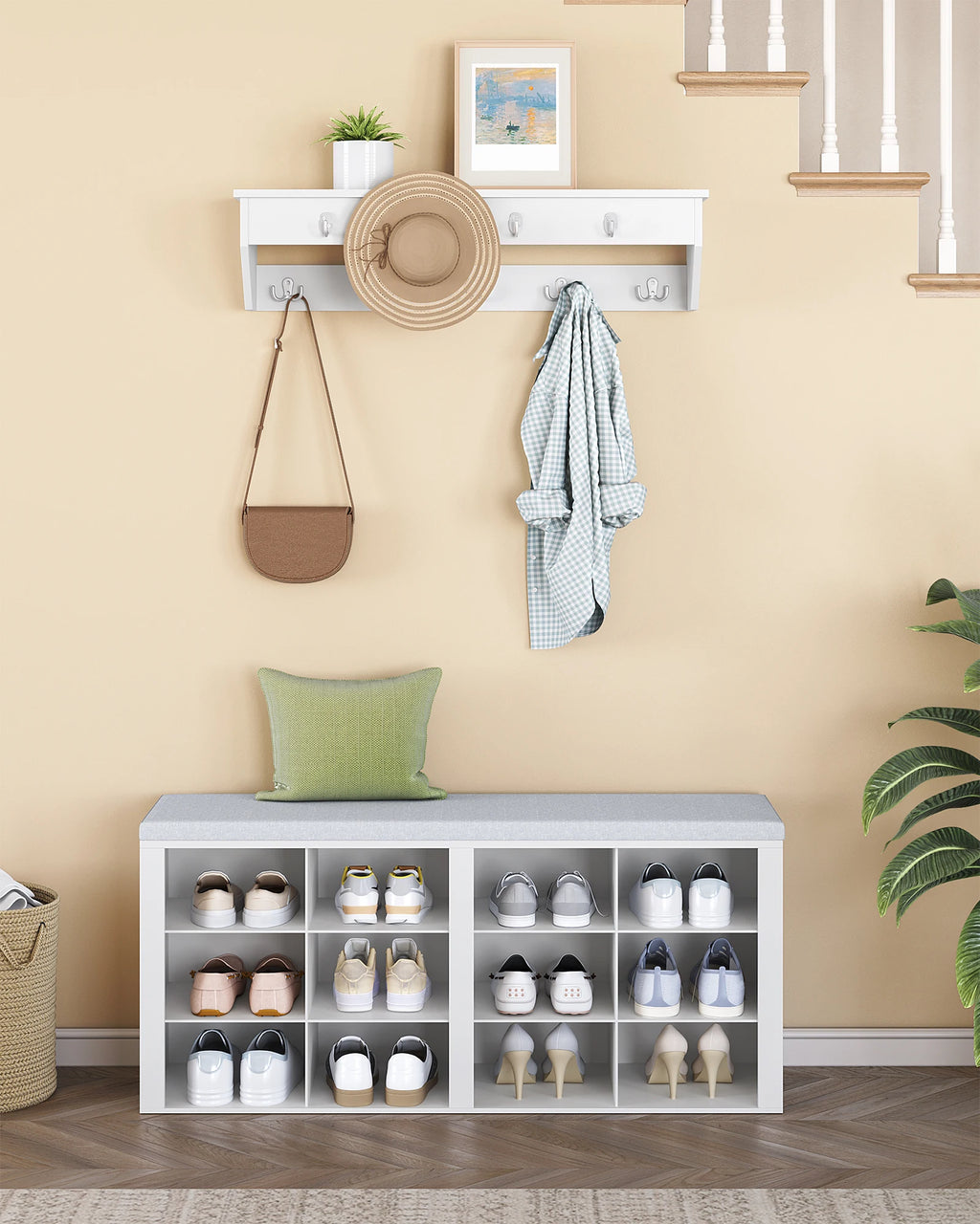 Vestiaire d’entrée avec banc