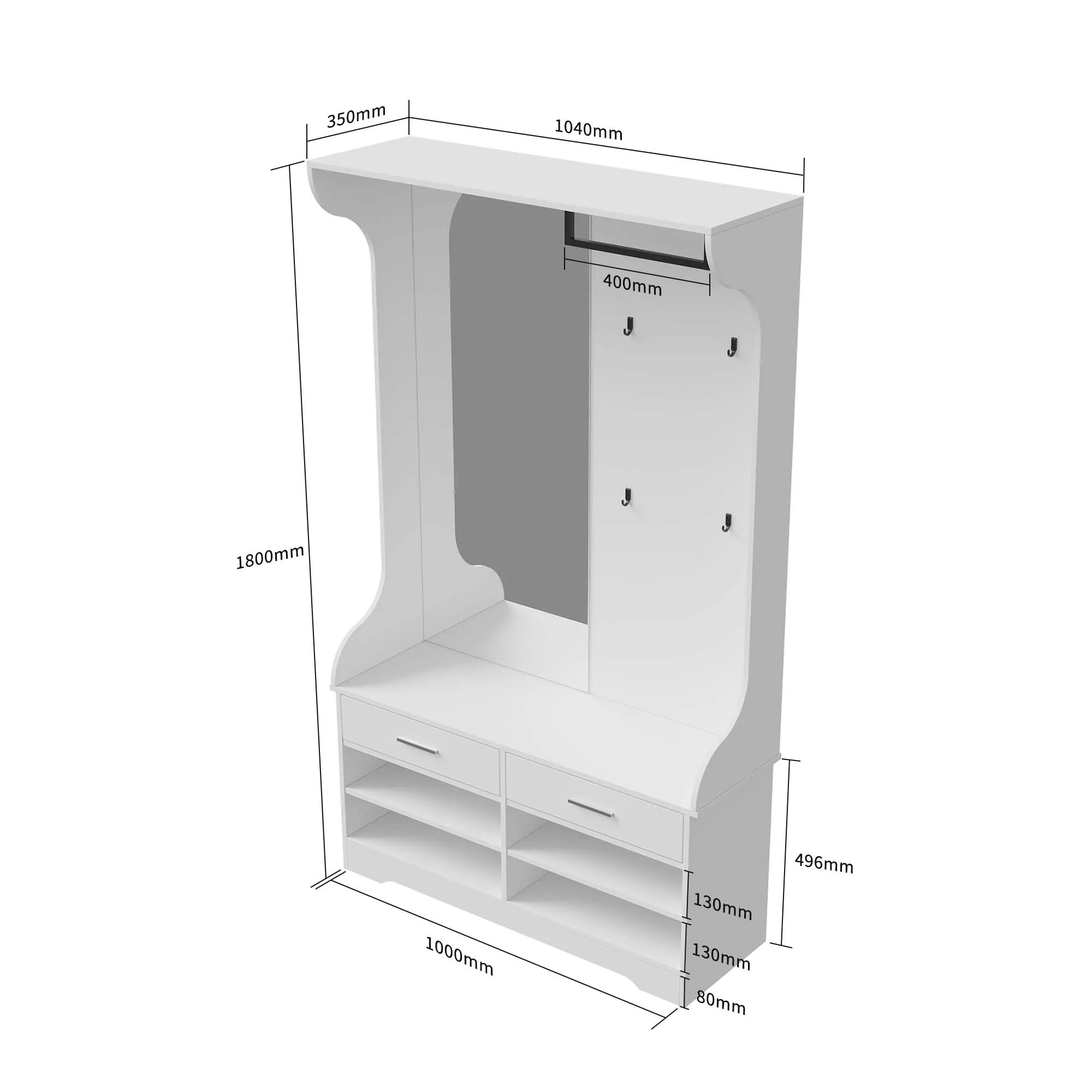 Porte manteau avec miroir