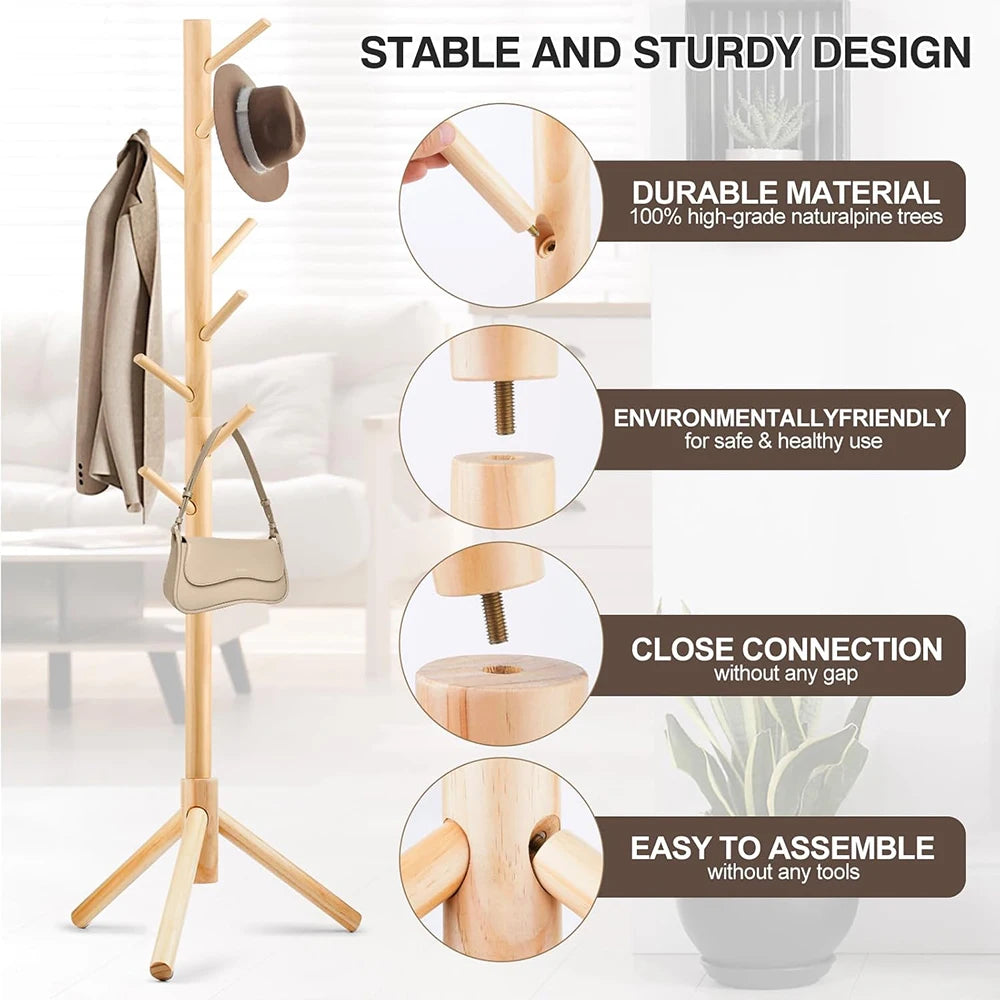 Porte manteau bois arbre