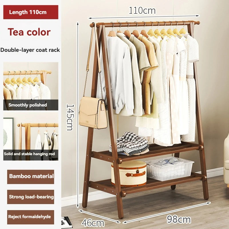 Portant vêtement bois