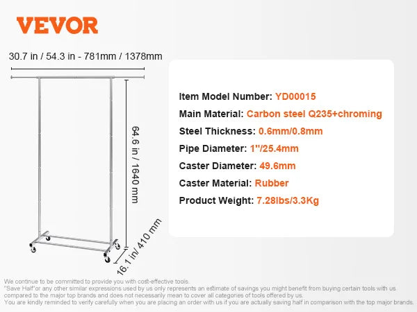 Porte vêtement sur roulettes
