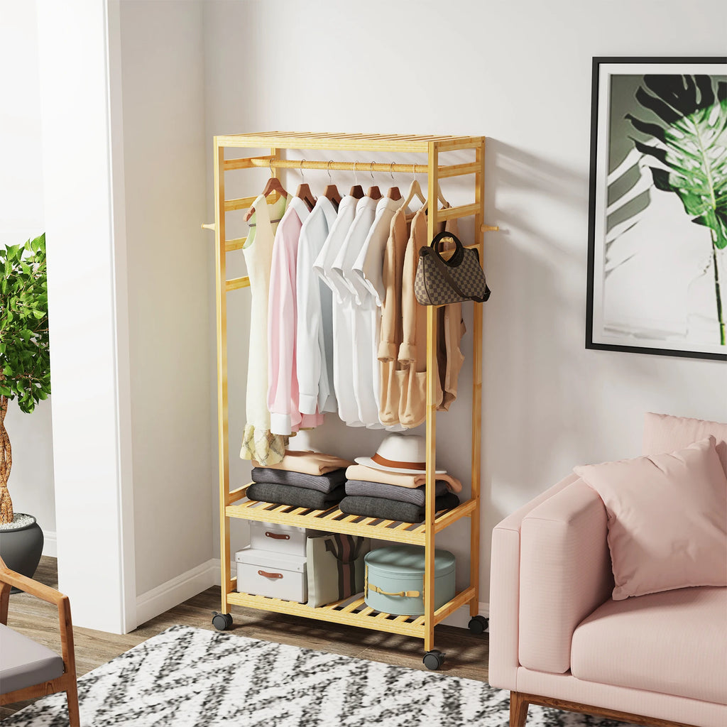 Portants vetements en bois