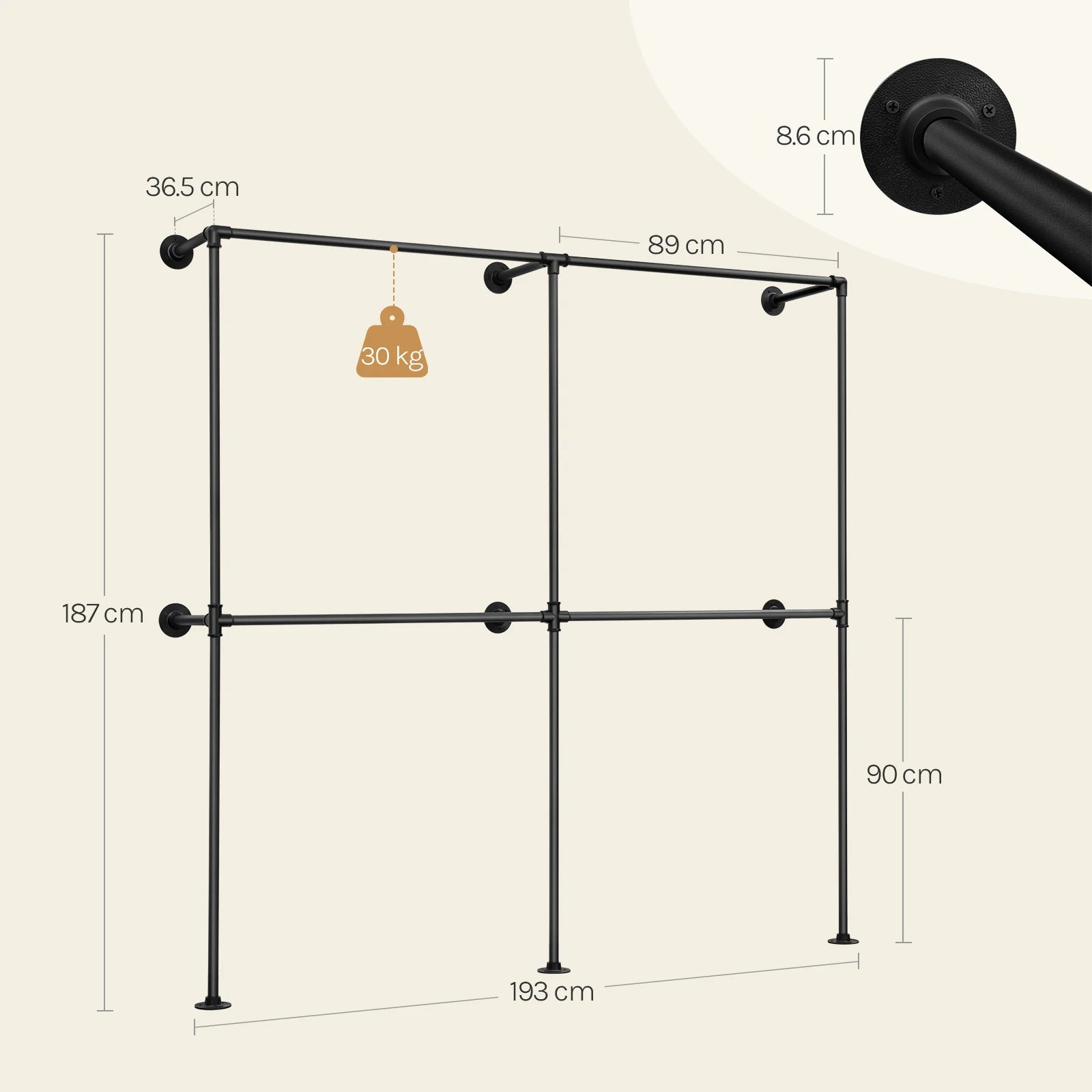 Portant à vêtement industriel