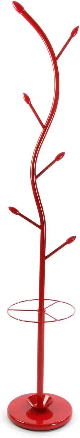 Porte manteau rouge sur pied