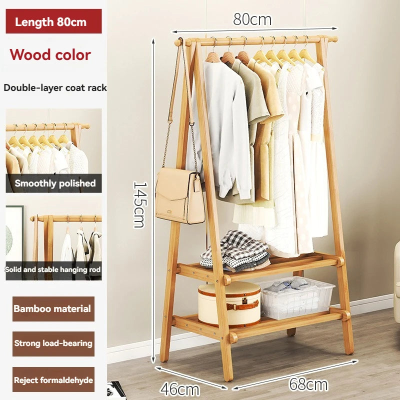 Portant vêtement bois