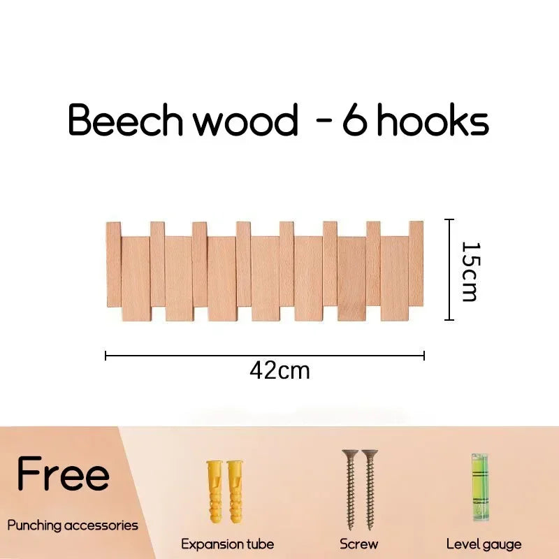 Porte manteau mural en bois